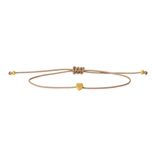 Armband Beige mit Herz und Brillant