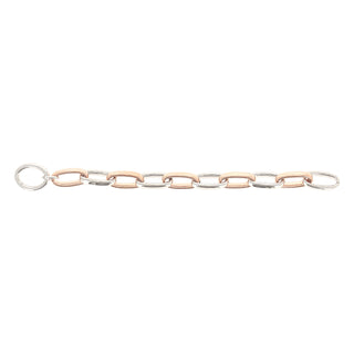 Gliederarmband bicolor in Silber rosévergoldet und rhodiniert