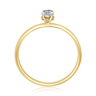 Verlobungsring Becoming mit ovalem Diamanten und Hidden Halo 0,27 ct in Gelbgold