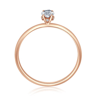 Verlobungsring Becoming mit ovalem Diamanten und Hidden Halo 0,27 ct in Rotgold