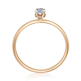 Verlobungsring Becoming mit ovalem Diamanten und Hidden Halo 0,27 ct in Roségold