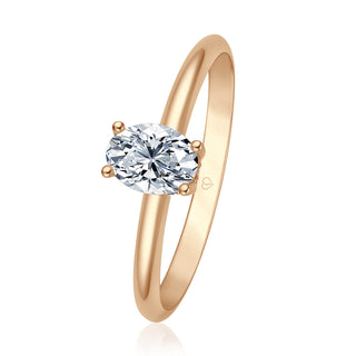 Verlobungsring Becoming mit ovalem Diamanten und Hidden Halo 0,52 ct in Roségold