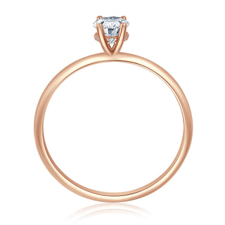 Verlobungsring Becoming mit ovalem Diamanten und Hidden Halo 0,52 ct in Rotgold
