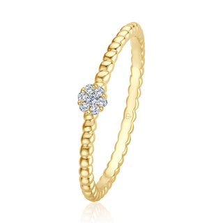 Verlobungsring Beloved mit 7 Brillanten im Bouquet in Gelbgold