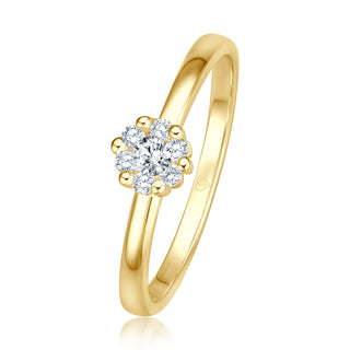 Verlobungsring Charming mit Brillanten im Bouquet 0,15 ct in Gelbgold