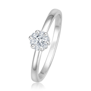 Verlobungsring Charming mit Brillanten im Bouquet 0,15 ct in Weißgold