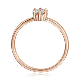 Verlobungsring Charming mit Brillanten im Bouquet 0,15 ct in Rotgold