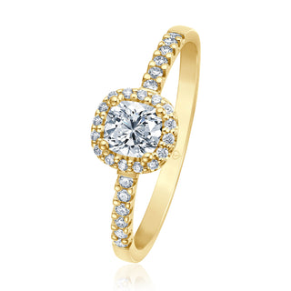 Verlobungsring Inspiring mit Diamant im Cushion Cut 0,65 ct in Gelbgold
