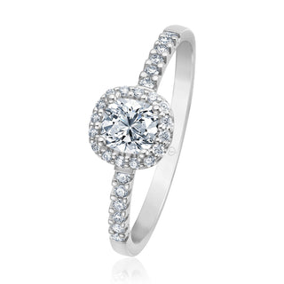 Verlobungsring Inspiring mit Diamant im Cushion Cut 0,65 ct in Weißgold