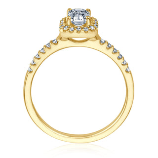 Verlobungsring Inspiring mit Emerald-Cut-Diamant und Brillanten 0,65 ct in Gelbgold