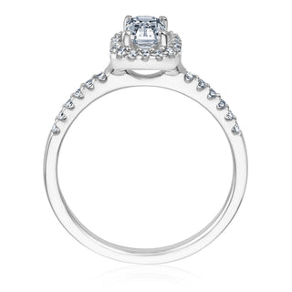 Verlobungsring Inspiring mit Emerald-Cut-Diamant und Brillanten 0,65 ct in Weißgold