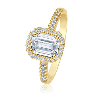 Verlobungsring Inspiring mit Emerald-Cut-Diamant und Brillanten 1,20 ct in Gelbgold