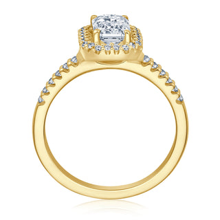 Verlobungsring Inspiring mit Emerald-Cut-Diamant und Brillanten 1,20 ct in Gelbgold