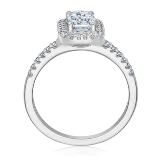 Verlobungsring Inspiring mit Emerald-Cut-Diamant und Brillanten 1,20 ct in Weißgold