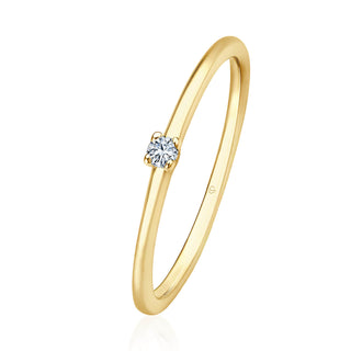 Verlobungsring Solitär mit Brillant 0,04 ct in Gelbgold 375