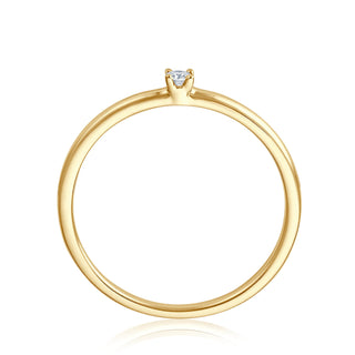 Verlobungsring Solitär mit Brillant 0,04 ct in Gelbgold 375