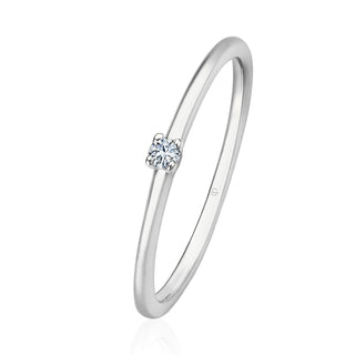 Verlobungsring Solitär mit Brillant 0,04 ct in Weißgold 375