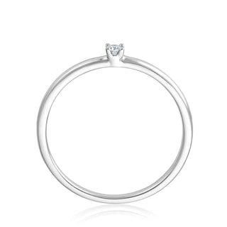 Verlobungsring Solitär mit Brillant 0,04 ct in Weißgold 375