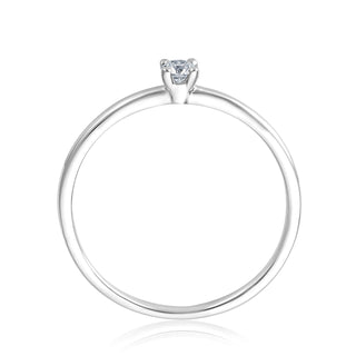 Verlobungsring Solitär mit Brillant 0,09 ct in Weißgold 375