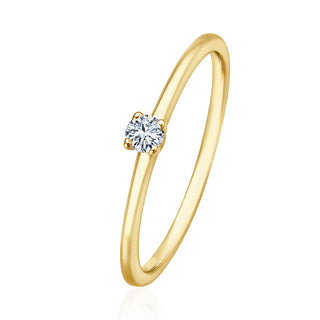 Verlobungsring Solitär mit Brillant 0,09 ct in Gelbgold 375