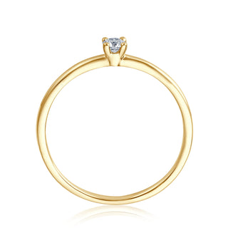 Verlobungsring Solitär mit Brillant 0,09 ct in Gelbgold 375