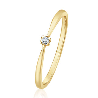 Verlobungsring Warmly Solitär mit Brillant 0,04 ct in Gelbgold 375