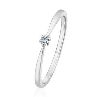 Verlobungsring Warmly Solitär mit Brillant 0,04 ct in Weißgold 375