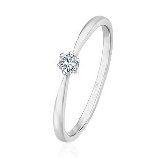 Verlobungsring Warmly Solitär mit Brillant 0,09 ct in Weißgold 375