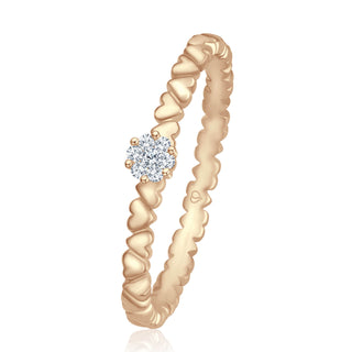 Verlobungsring Serenity mit Herzstruktur und Brillant-Bouquet in Roségold