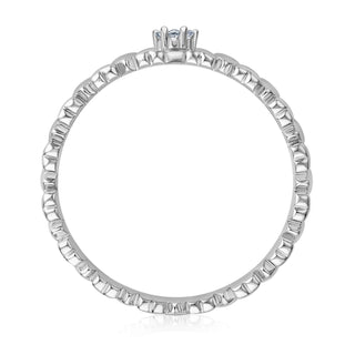 Verlobungsring Serenity mit Herzstruktur und Brillant-Bouquet in Weißgold