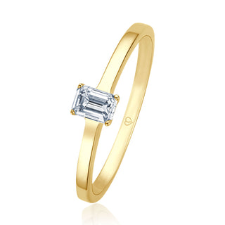 Verlobungsring Stunning mit Emerald-Cut-Diamant 0,30 ct in Gelbgold