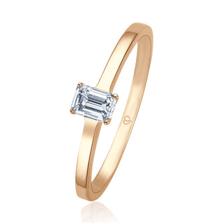 Verlobungsring Stunning mit Emerald-Cut-Diamant 0,30 ct in Roségold
