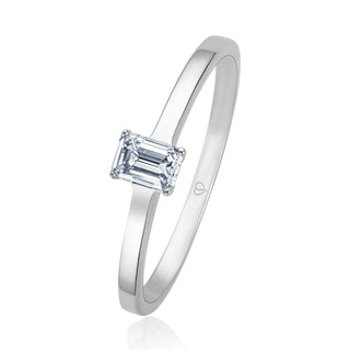 Verlobungsring Stunning mit Emerald-Cut-Diamant 0,30 ct in Weißgold