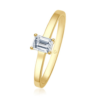 Verlobungsring Stunning mit Emerald-Cut-Diamant 0,50 ct in Gelbgold