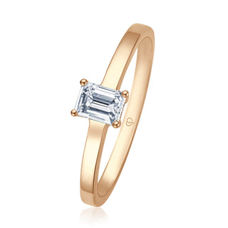 Verlobungsring Stunning mit Emerald-Cut-Diamant 0,50 ct in Roségold