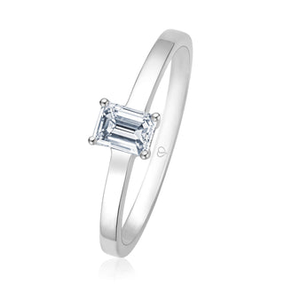 Verlobungsring Stunning mit Emerald-Cut-Diamant 0,50 ct in Weißgold