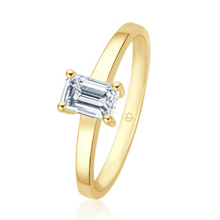 Verlobungsring Stunning mit Emerald-Cut-Diamant 0,70 ct in Gelbgold