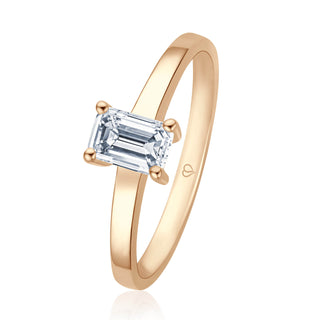 Verlobungsring Stunning mit Emerald-Cut-Diamant 0,70 ct in Roségold