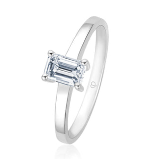 Verlobungsring Stunning mit Emerald-Cut-Diamant 0,70 ct in Weißgold
