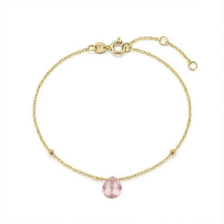Armband Tropfen mit Rosenquarz in Gelbgold 585 – SAINT RIOT