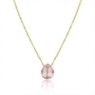 Kette Tropfen mit Rosenquarz in Gelbgold 585 – SAINT RIOT