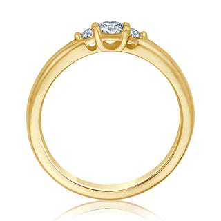 Verlobungsring Trinity mit drei Brillanten 0,25 ct in Gelbgold