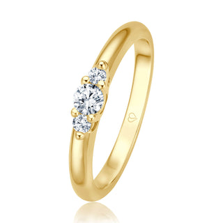 Verlobungsring Trinity mit drei Brillanten 0,25 ct in Gelbgold