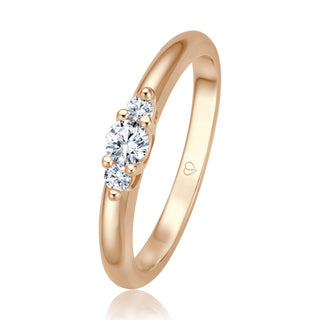 Verlobungsring Trinity mit drei Brillanten 0,25 ct in Roségold