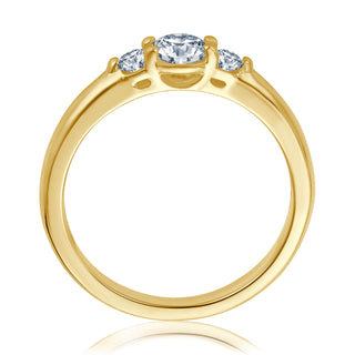 Verlobungsring Trinity mit drei Brillanten 0,50 ct in Gelbgold