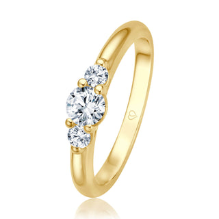 Verlobungsring Trinity mit drei Brillanten 0,50 ct in Gelbgold