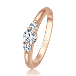 Verlobungsring Trinity mit drei Brillanten 0,50 ct in Rotgold