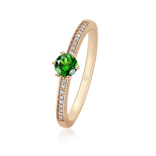 Ring mit Chrom Turmalin und Brillanten in Roségold