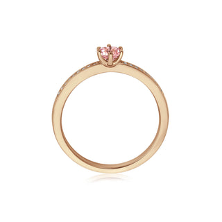Ring mit Morganit und Brillanten in Roségold – Seitenansicht