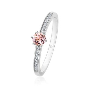 Ring mit Morganit und Brillanten in Weißgold